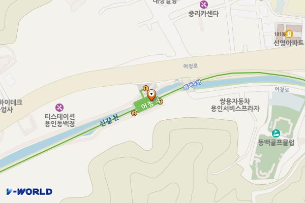 용인경전철 어정역 개방화장실 위치 지도 — 경기도 용인시 기흥구 어정로 128, 어정역 (상하동)