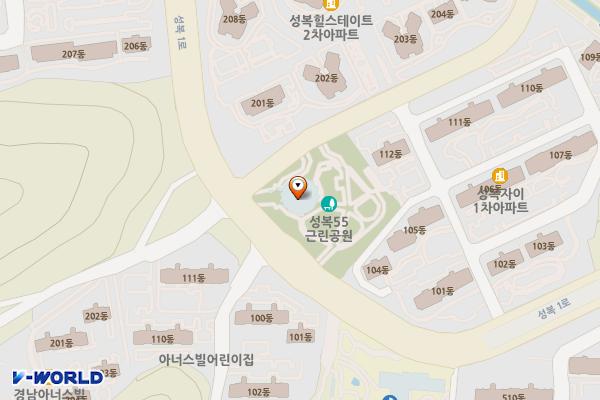 성복도서관 개방화장실 위치 지도 — 경기도 용인시 수지구 성복1로164번길 6