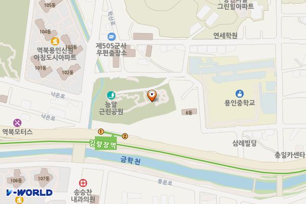능말근린공원 공중화장실 위치 지도 — 경기도 용인시 처인구 낙은로12번길 8 (김량장동)