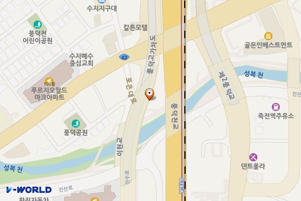 성복천 풍덕고가 견인보관소 공중화장실 위치 지도 — 경기도 용인시 기흥구 포은대로 482-7 (보정동)