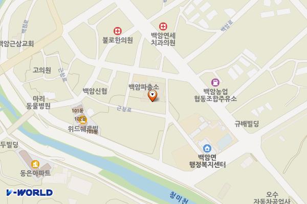 백암시장 공중화장실 위치 지도 — 경기도 용인시 처인구 백암면 백암로 201번길 3-6