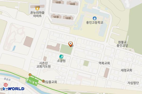 새터말어린이공원 공중화장실 위치 지도 — 경기도 용인시 처인구 금학로253번길 15