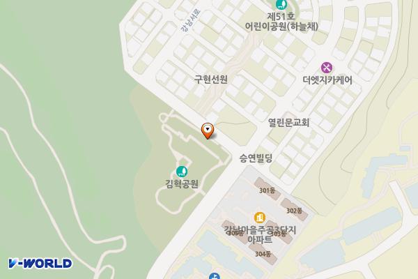 김혁근린공원 공중화장실 위치 지도 — 경기도 용인시 기흥구 강남서로57번길 3 (구갈동)