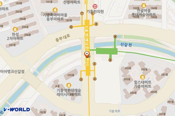 기흥역(수인분당선) 개방화장실 위치 지도 — 경기도 용인시 기흥구 중부대로 지하460, 기흥역 (구갈동)