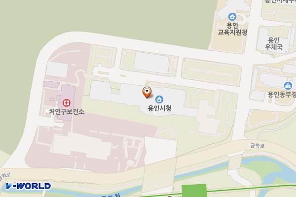 용인시청 옥외화장실 위치 지도 — 경기도 용인시 처인구 중부대로 1199