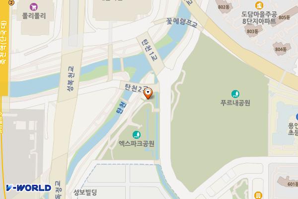 푸르내공원 공중화장실 위치 지도 — 경기도 용인시 기흥구 죽전로27번길 33 (보정동)
