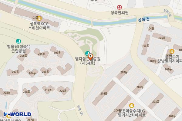 별다올근린공원 공중화장실 위치 지도 — 경기도 용인시 수지구 성복1로 42 (성복동)