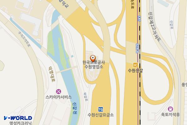 수원신갈(출구)영업소 개방화장실 위치 지도 — 경기도 용인시 기흥구 하갈로 240