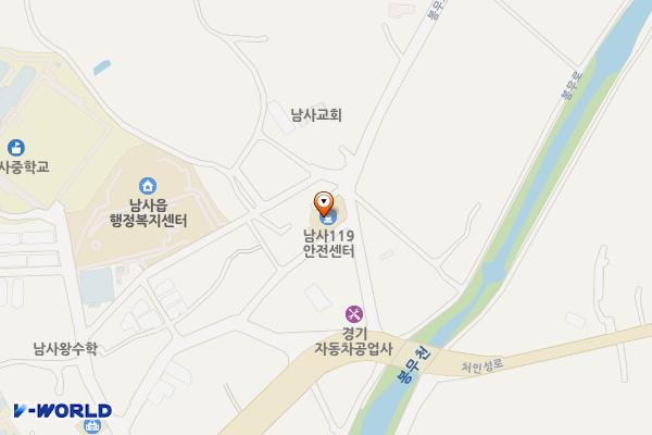 남사119안전센터 개방화장실 위치 지도 — 경기도 용인시 처인구 남사면 봉무로 13 (봉무리, 용인소방서남사파출소)