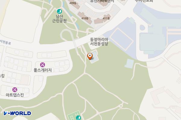 농서근린공원1(게이트볼장옆) 공중화장실 위치 지도 — 경기도 용인시 기흥구 서천동로 77, 농서근린공원 게이트볼장 (서천동)