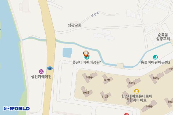 물잔디어린이공원 공중화장실 위치 지도 — 경기도 용인시 처인구 모현읍 왕산리 961