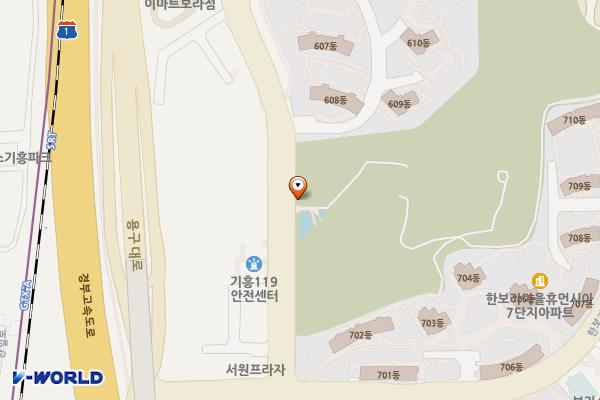 보라생태마당근린공원 공중화장실 위치 지도 — 경기도 용인시 기흥구 한보라1로 119 (공세동)