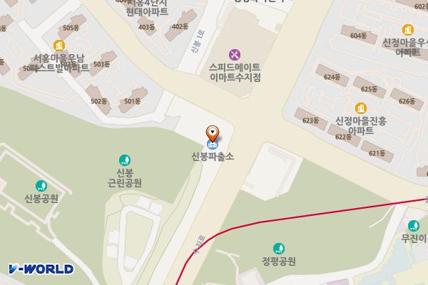 용인서부경찰서 신봉파출소 개방화장실 위치 지도 — 경기도 용인시 수지구 수지로 195, 용인서부경찰서 신봉파출소 (신봉동)