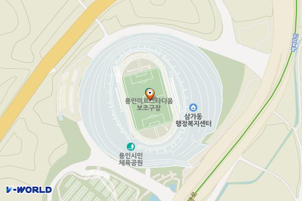 용인미르스타디움 개방화장실 위치 지도 — 경기도 용인시 처인구 동백죽전대로 61, 용인미르스타디움 (삼가동)