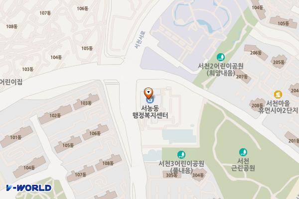 서농동 행정복지센터 개방화장실 위치 지도 — 경기도 용인시 기흥구 서천서로 79, 서농동행정복지센터 (서천동)