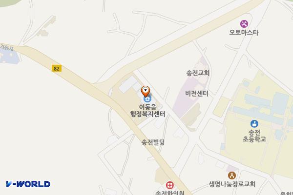 이동보건지소 개방화장실 위치 지도 — 경기도 용인시 처인구 이동읍 경기동로 673