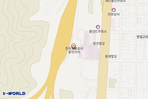 용인영업소 개방화장실 위치 지도 — 경기도 용인시 처인구 백옥대로 1401-9