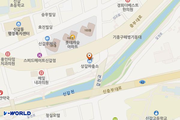 용인동부경찰서 상갈파출소 개방화장실 위치 지도 — 경기도 용인시 기흥구 중부대로 380, 상갈파출소 (신갈동)