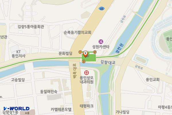 용인경전철 용인중앙시장역 개방화장실 위치 지도 — 경기도 용인시 처인구 금학로 409, 용인중앙시장(용인예술과학대)역 (김량장동)