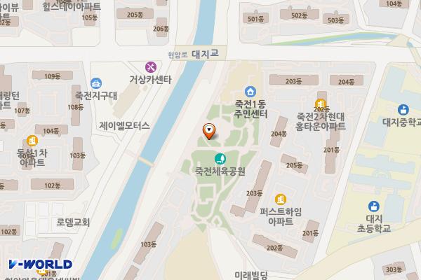 죽전체육공원 공중화장실 위치 지도 — 경기도 용인시 수지구 대지로15번길 44 (죽전동)