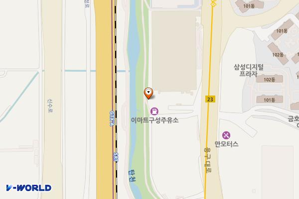 탄천 연원마을 공중화장실 위치 지도 — 경기도 용인시 기흥구 용구대로 2441-1 (보정동)