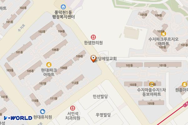 중앙어린이공원 공중화장실 위치 지도 — 경기도 용인시 수지구 수지로342번길 22, 중앙어린이공원 (풍덕천동)