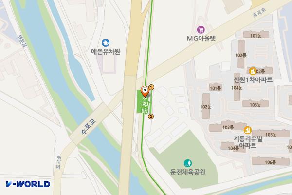 용인경전철 둔전역 개방화장실 위치 지도 — 경기도 용인시 처인구 포곡읍 포곡로 70, 둔전역
