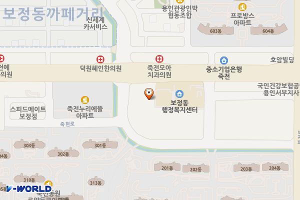 보정미르휴먼센터 개방화장실 위치 지도 — 경기도 용인시 기흥구 죽전로 30 (보정동)