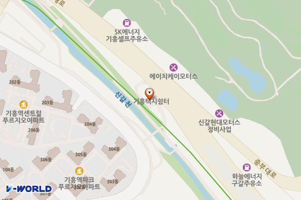 기흥택시쉼터 개방화장실 위치 지도 — 경기도 용인시 기흥구 중부대로 528, 용인시 택시쉼터 (구갈동)