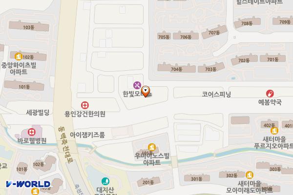 현대프라자 개방화장실 위치 지도 — 경기도 용인시 수지구 현암로 95, 현대프라자 (죽전동)