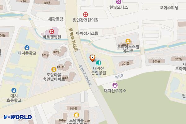 죽전도서관 개방화장실 위치 지도 — 경기도 용인시 수지구 대지로 89