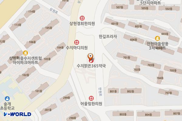 원희캐슬프라자 개방화장실 위치 지도 — 경기도 용인시 수지구 만현로 110 (상현동, 원희캐슬프라자)
