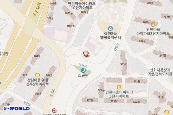 헤르메스상가 개방화장실 위치 지도 — 경기도 용인시 수지구 만현로 82-4, 헤르메스상가 (상현동)
