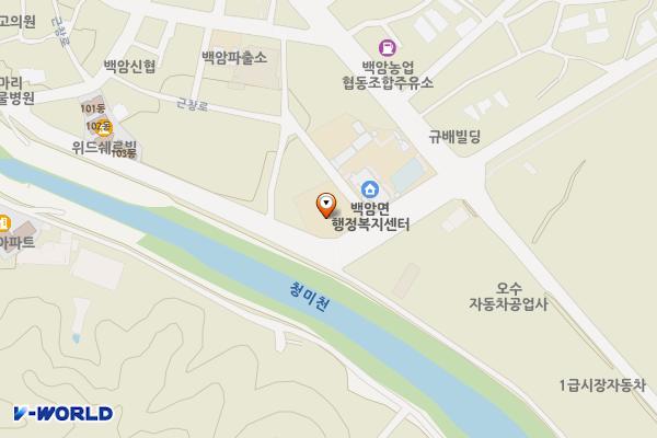 백암면 주민자치센터 개방화장실 위치 지도 — 경기도 용인시 처인구 백암면 백암로185번길 12 (백암리, 백암면주민자치센터)