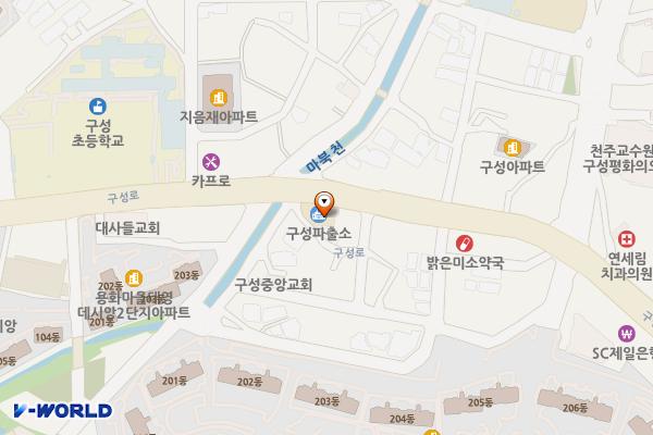 용인서부경찰서 구성파출소 개방화장실 위치 지도 — 경기도 용인시 기흥구 구성로 68, 구성파출소 (언남동)