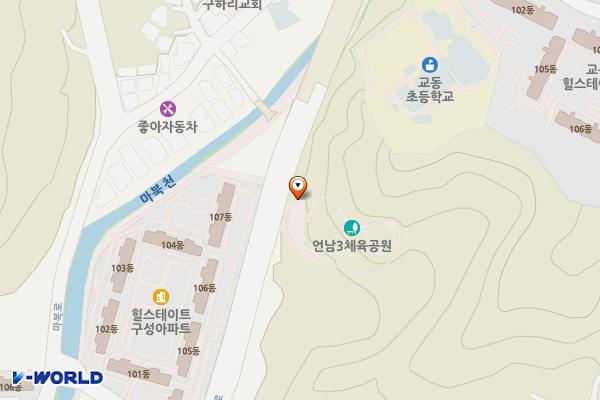 언남체육공원 공중화장실 위치 지도 — 경기도 용인시 기흥구 용인향교로 50 (언남동)