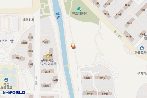 탄천 주민쉼터 공중화장실 위치 지도 — 경기도 용인시 수지구 대지로15번길 89 (죽전동)
