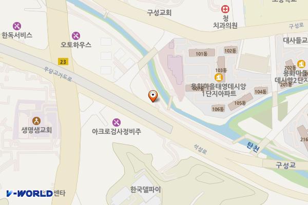 탄천변 산책로 공중화장실 위치 지도 — 경기도 용인시 기흥구 마북동 409-8