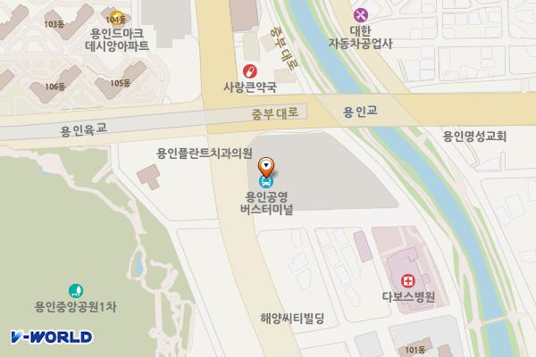 용인공용버스터미널 개방화장실 위치 지도 — 경기도 용인시 처인구 중부대로 1486, 용인공용버스터미널 (김량장동)