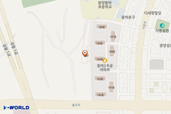 중동 1434-1 위치 지도 — 전남광주통합특별시 광양시 중동 1434-1
