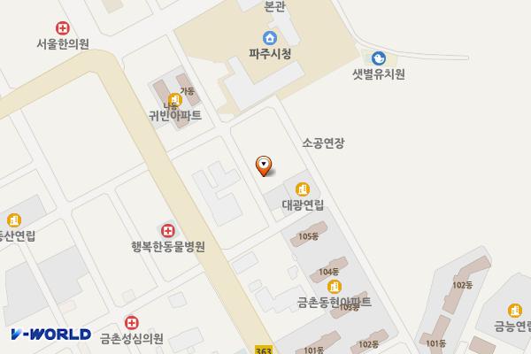 파주시청 환경동 위치 지도 — 경기도 파주시 시민회관길 16-11