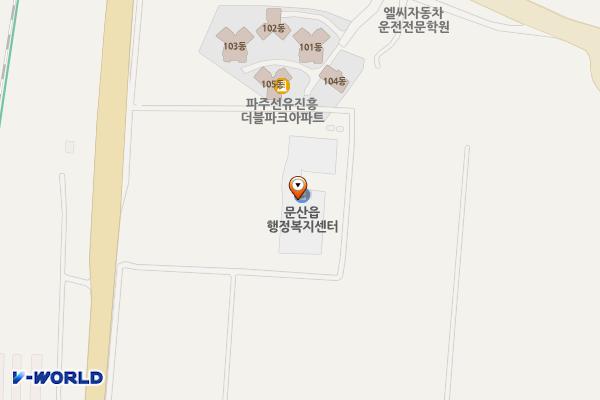 문산행정복지센터 화장실(공연동,복지동) 위치 지도 — 경기도 파주시 문산읍 통일로 1680