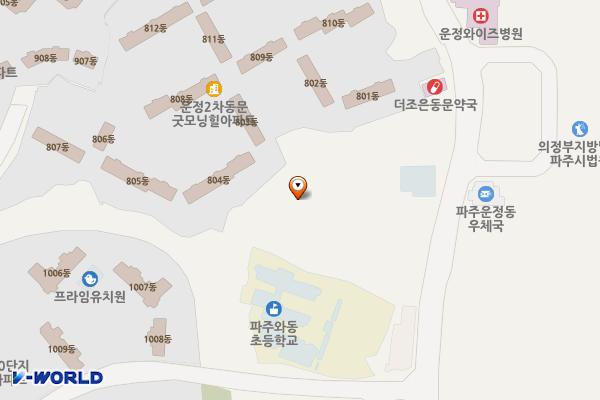 라온공원 위치 지도 — 경기도 파주시 와동동 1348