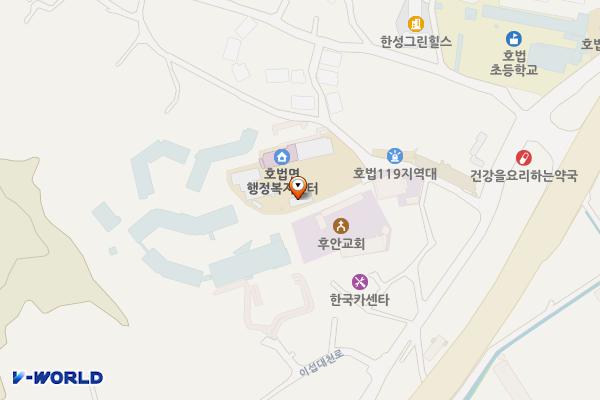 호법면 행정복지센터 위치 지도 — 경기도 이천시 호법면 이섭대천로527번길 27, 호법면사무소