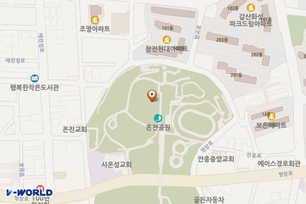 온천공원 위치 지도 — 경기도 이천시 애련정로136번길 84, 평생학습북카페 (창전동)