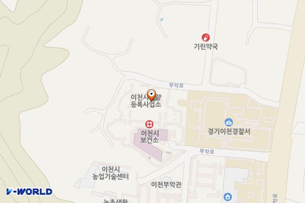 이천시차량등록사업소 위치 지도 — 경기도 이천시 경충대로 2603, 이천시차량등록사무소 (중리동)