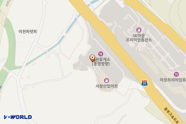 서창산업(주)이천(하)휴게소 위치 지도 — 경기도 이천시 마장면 중부대로609번길 244-35