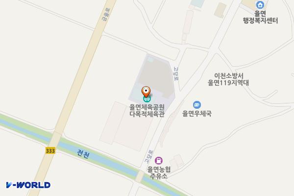 율면체육시설 실내화장실 위치 지도 — 경기도 이천시 율면 고당로 109-9