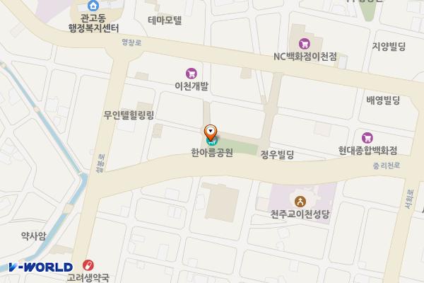 관고전통시장 공중화장실 위치 지도 — 경기도 이천시 중리천로 15, 관고1통마을회관(관고동)