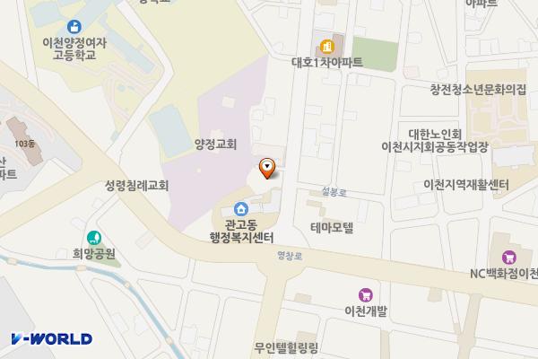 관고동 행정복지센터 위치 지도 — 경기도 이천시 설봉로 65 (관고동)